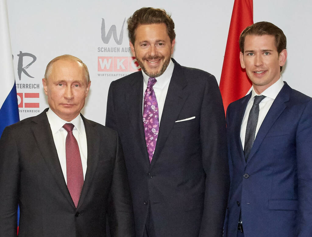 Wirtschaftskammer Österreich: Besuch von Präsident Putin und Kanzler Kurz in der WKÖ - Mahrer: „Österreichs Wirtschaft setzt auf enge Partnerschaft mit Russland“; © photonews.at/Georges Schneider, © Aussender (06.06.2018) 