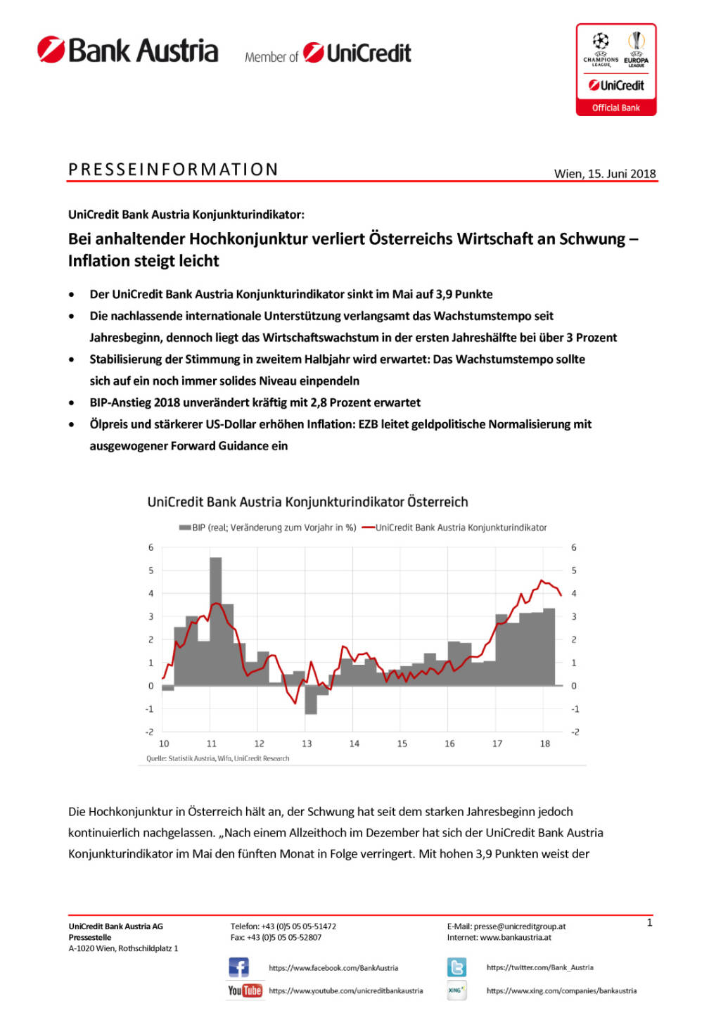 Bei anhaltender Hochkonjunktur verliert Österreichs Wirtschaft an Schwung, Seite 1/5, komplettes Dokument unter http://boerse-social.com/static/uploads/file_2424_.pdf