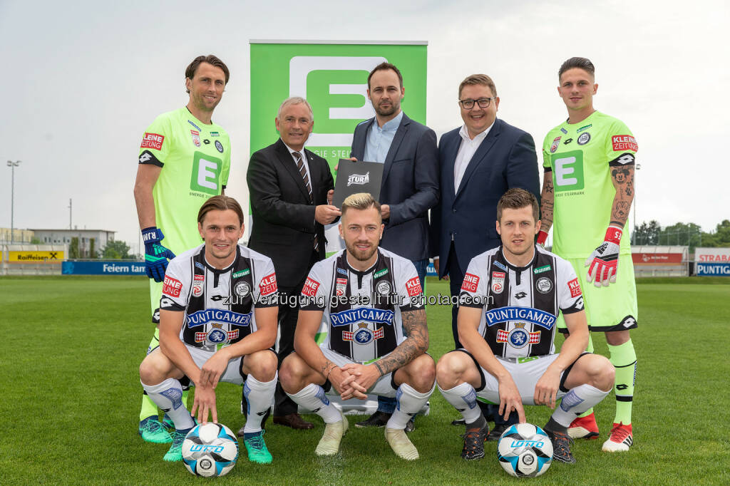 Energie Steiermark AG: Neuer Vertrag: Energie Steiermark bis 2021 Sponsorpartner des SK Sturm Graz, unter anderem Gratzei, Zulj, Alar (Bild: SYMBOL/Energie Steiermark), © Aussendung (27.06.2018) 