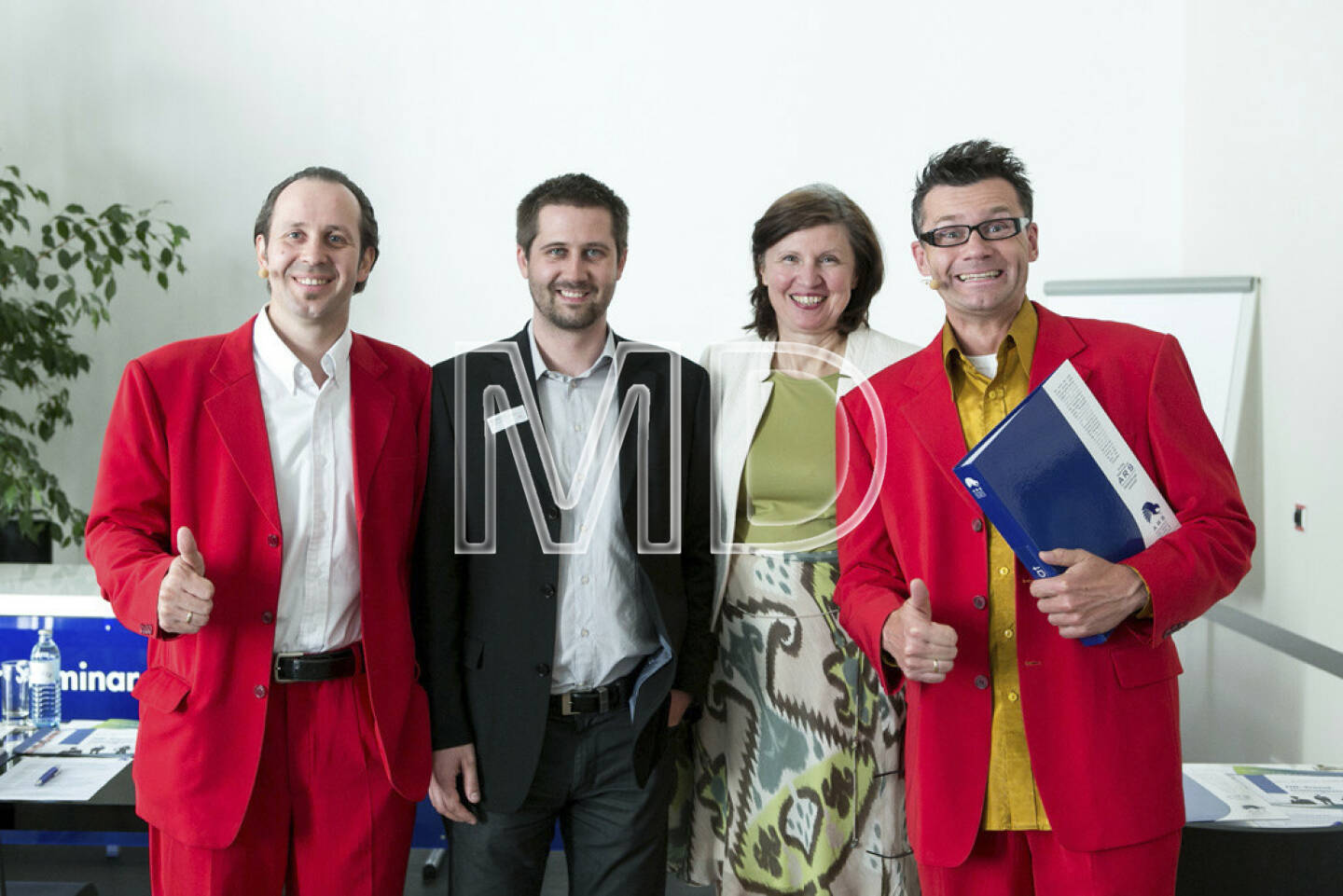 Hubert Frings (WirrSinn), Christoph Wirl (GF Magazin Training), Elisabeth Vogl-Pillhofer (GF ARS Akademie für Recht, Steuern und Wirtschaft), Bernhard Widhalm (WirrSinn)