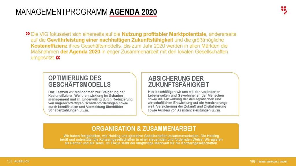 VIG Unternehmenspräsentation - Agenda 2020 (08.08.2018) 