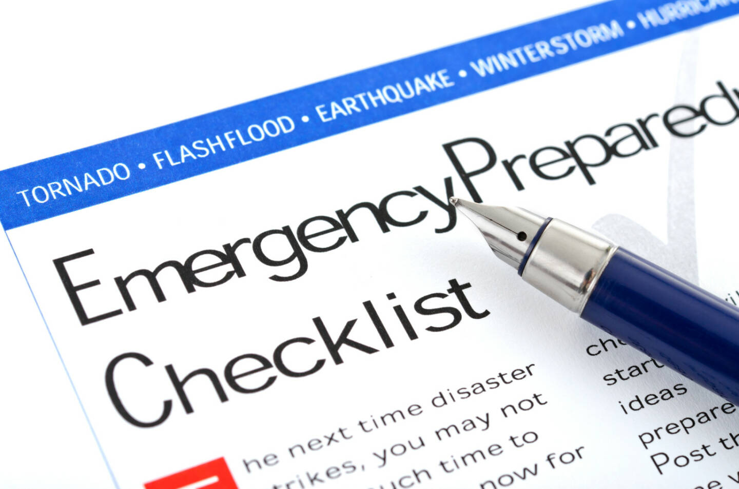 Notfallplan, Checklist - https://de.depositphotos.com/7148938/stock-photo-emergency-preparedness-checklist.html