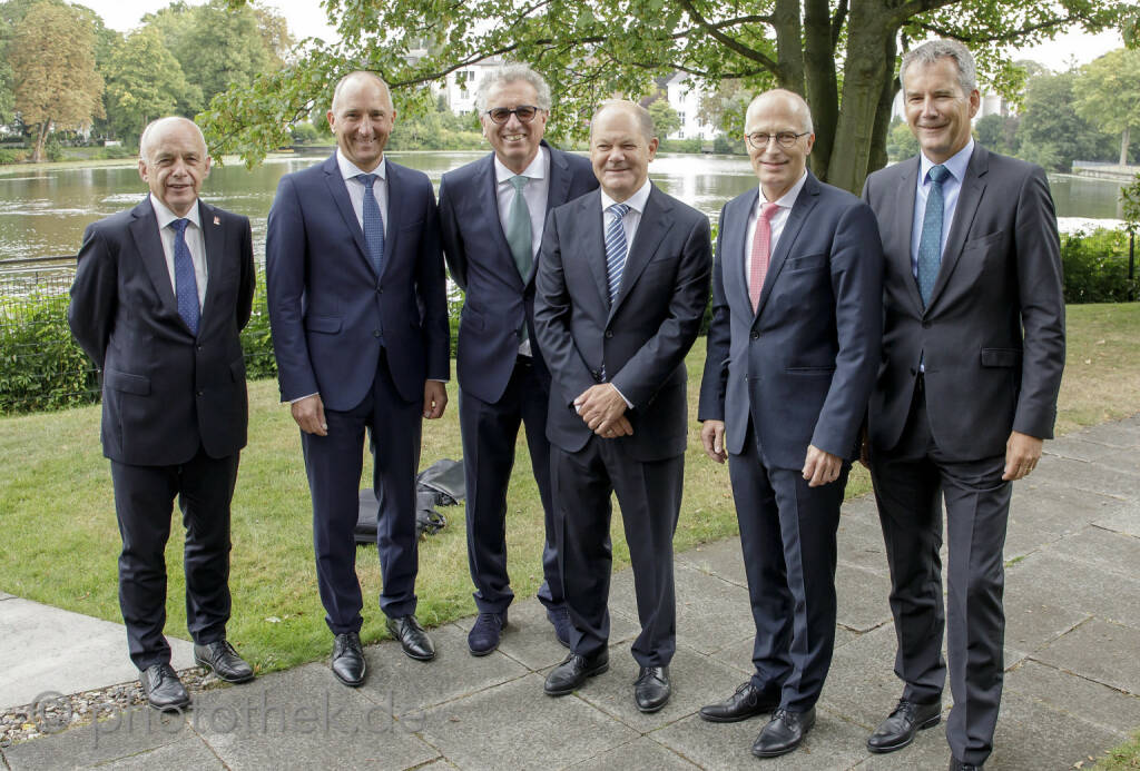 Finanzminister Hartwig Löger hat erstmals am Treffen der deutschsprachigen Finanzminister teilgenommen. Dieses informelle Arbeitstreffen der Finanzminister aus Österreich, Deutschland (Olaf Scholz), der Schweiz (Ueli Maurer), Luxemburg (Pierre Gramegna) und Liechtenstein (Adrian Hasler, Regierungschef und Finanzminister) findet bereits seit 2011 einmal jährlich statt. Fotocredit:Thomas Imo/photothek.net, © Aussender (24.08.2018) 