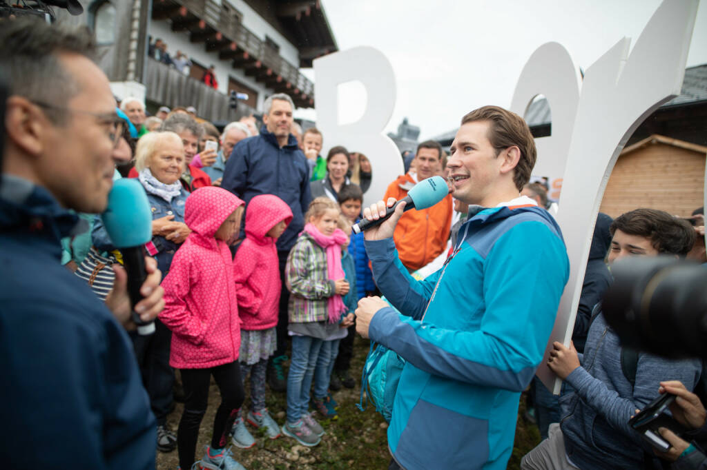 ÖVP Bundesparteileitung: Bergauf, Österreich!: Sommertour mit Bundeskanzler Sebastian Kurz und Thomas Stelzer in Oberösterreich; Fotocredit: Jakob Glaser, © Aussender (26.08.2018) 