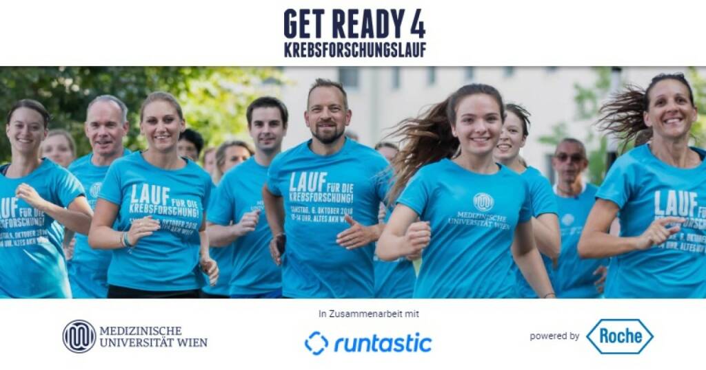 Am Samstag, 6. Oktober 2018 findet am Universitätscampus im Alten AKH der 12. Krebsforschungslauf der Medizinischen Universität Wien statt. Beim “GetReady4Krebsforschungslauf” verwandelt  Roche Austria die Lauf-Kilometer in bare Münze, Fotocredit:Roche Austria, © Aussendung (31.08.2018) 