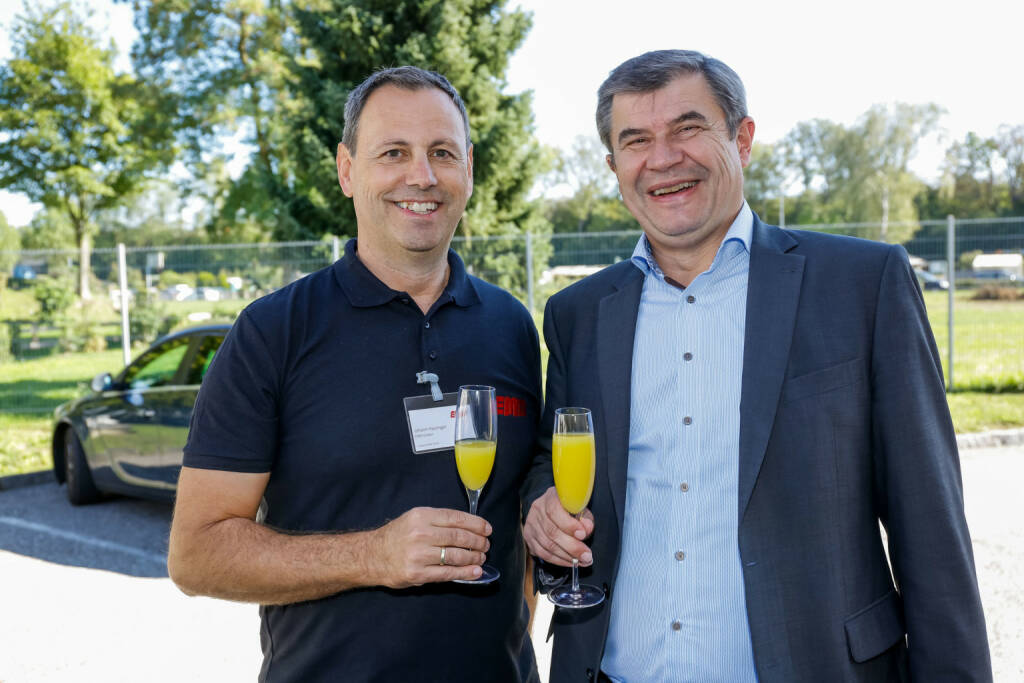 Johann Haslinger, Vertrieb EMD GmbH, Mag. Josef Rogl, Geschäftsführer Energie AG Oberösterreich Personalmanagement GmbH, Credit: Christian Husar Fotografie (01.10.2018) 