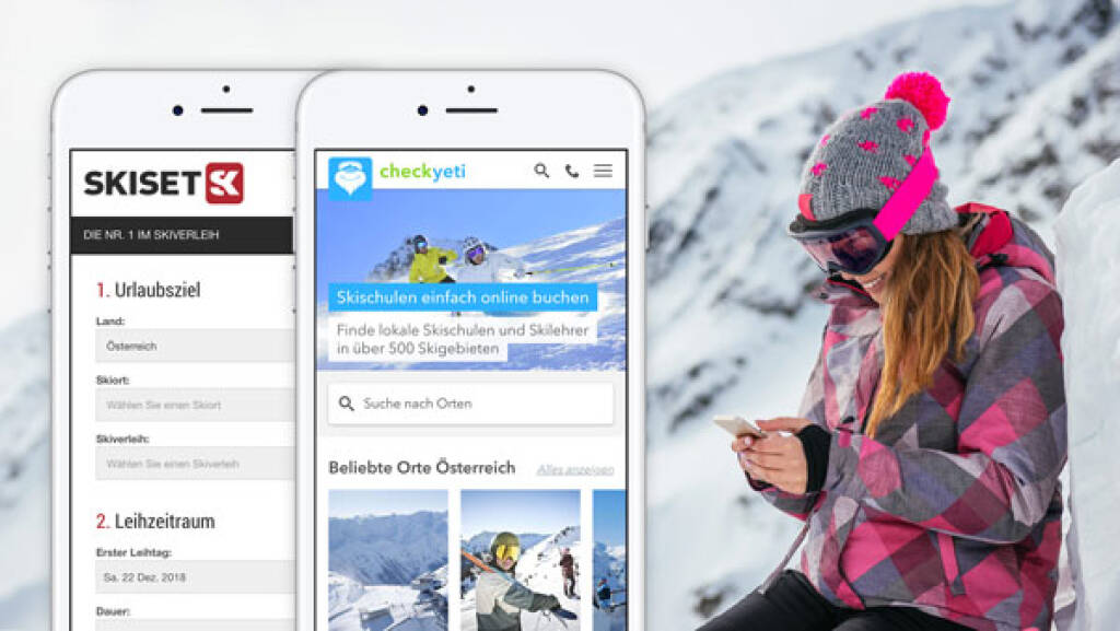Österreichisches Start-up CheckYeti schließt strategische Partnerschaft mit  Ski- und Snowboardverleih Skiset, Credit: CheckYeti (09.10.2018) 