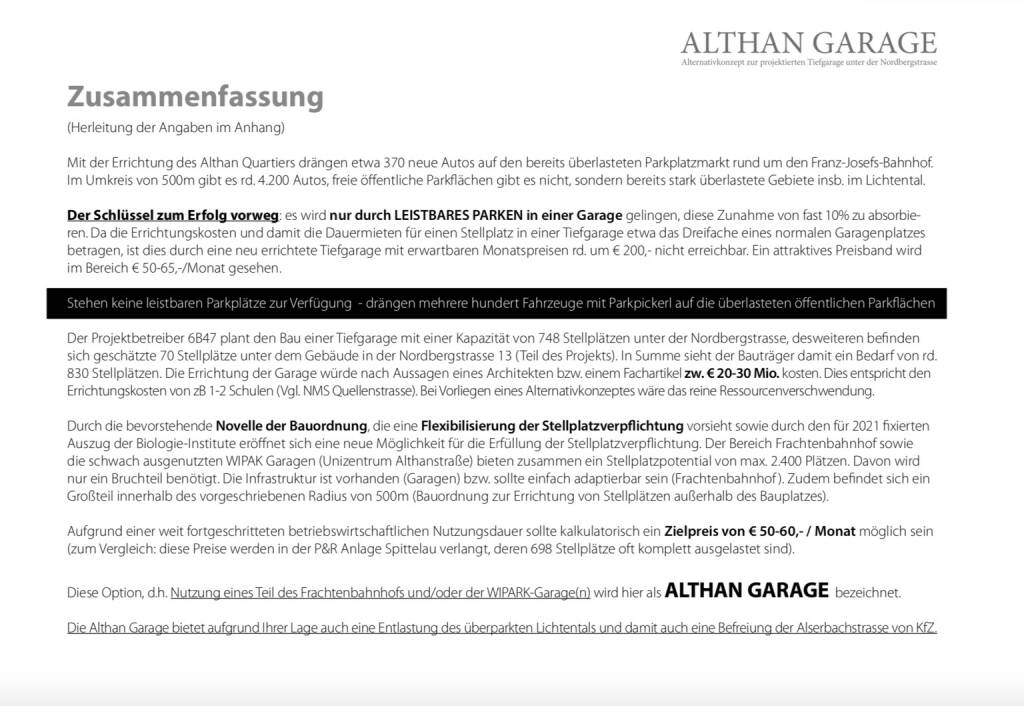 Althangrund: Althan Garage Zusammenfassung (14.10.2018) 