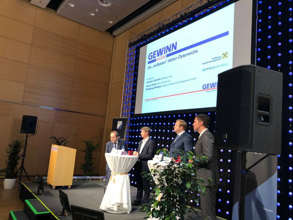Fondsmanager Wolfgang Matejka, Günther Schmitt (Raiffeisen KAG), Klaus Umek (Petrus Advisers) (18.10.2018) 