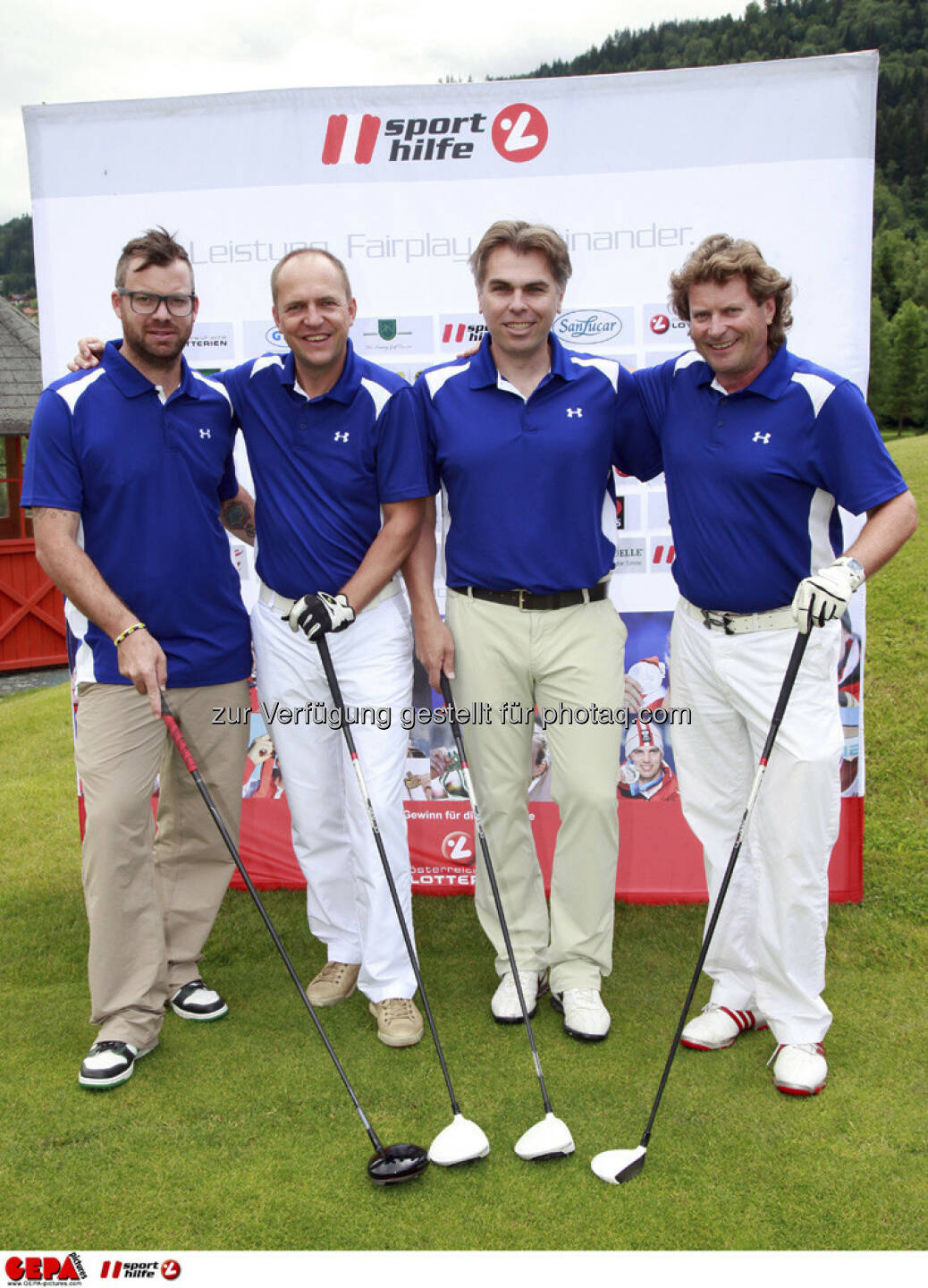 Sporthilfe Golf Trophy, GCC Schladming. David Fruehwirth, Martin Ritzer (GEPA pictures), Hans Fuchs und Willi Fechter, Foto: GEPA pictures/ Harald Steiner