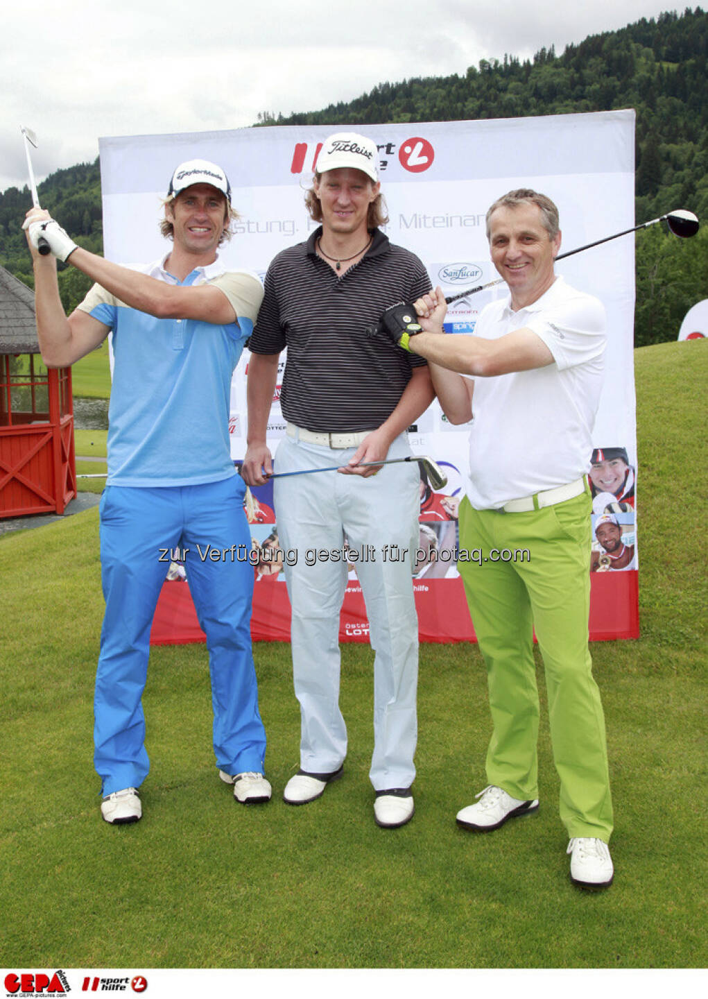 Sporthilfe Golf Trophy, GCC Schladming. Gernot Schwab, Philip Chlupacek und Meinhard Aicher, Foto: GEPA pictures/ Harald Steiner