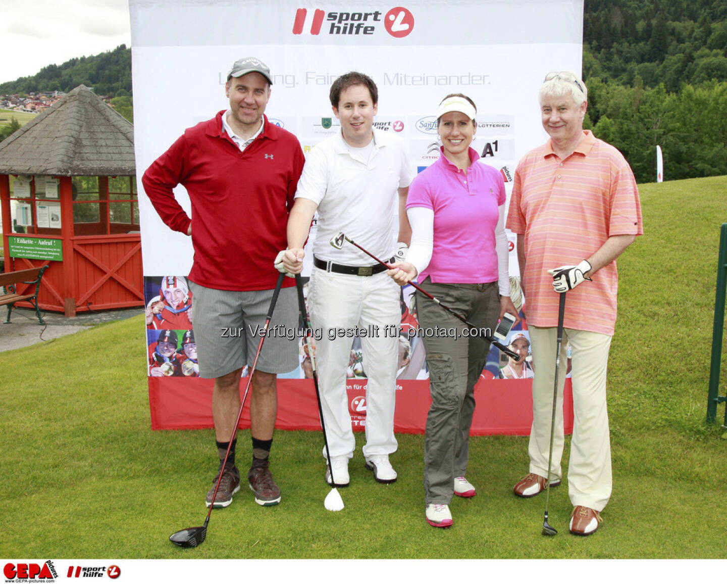 Sporthilfe Golf Trophy, GCC Schladming. Guenther Meyringer, Robert Staubmann, Brigitte Obermoser und Andreas Bruendl, Foto: GEPA pictures/ Harald Steiner