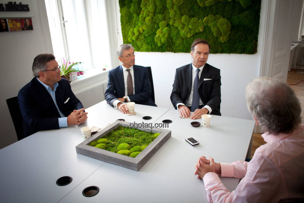 Karl-Heinz Strauss (Porr), Thomas Birtel (Strabag), Thomas Winkler (UBM), Christian Drastil (BSN), © Michaela Mejta/photaq.com (21.11.2018) 