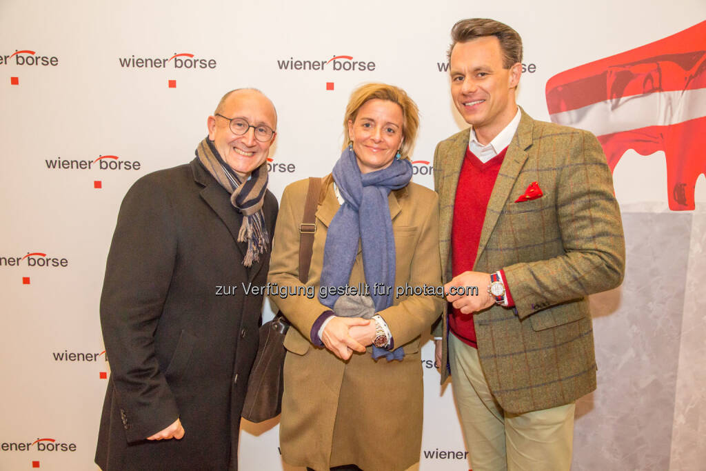 Ludwig Nießen (Wiener Börse), Valerie Brunner (RCB), Christoph Boschan (Wiener Börse), © Wiener Börse AG/APA-Fotoservice/Juhasz (23.11.2018) 