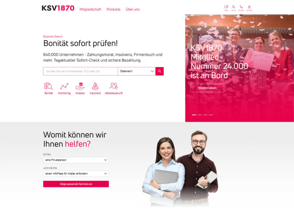 Kreditschutzverband von 1870: KSV1870 launcht kurz vor Jahreswechsel neues Portal; Credit: KSV 1870, © Aussender (06.12.2018) 