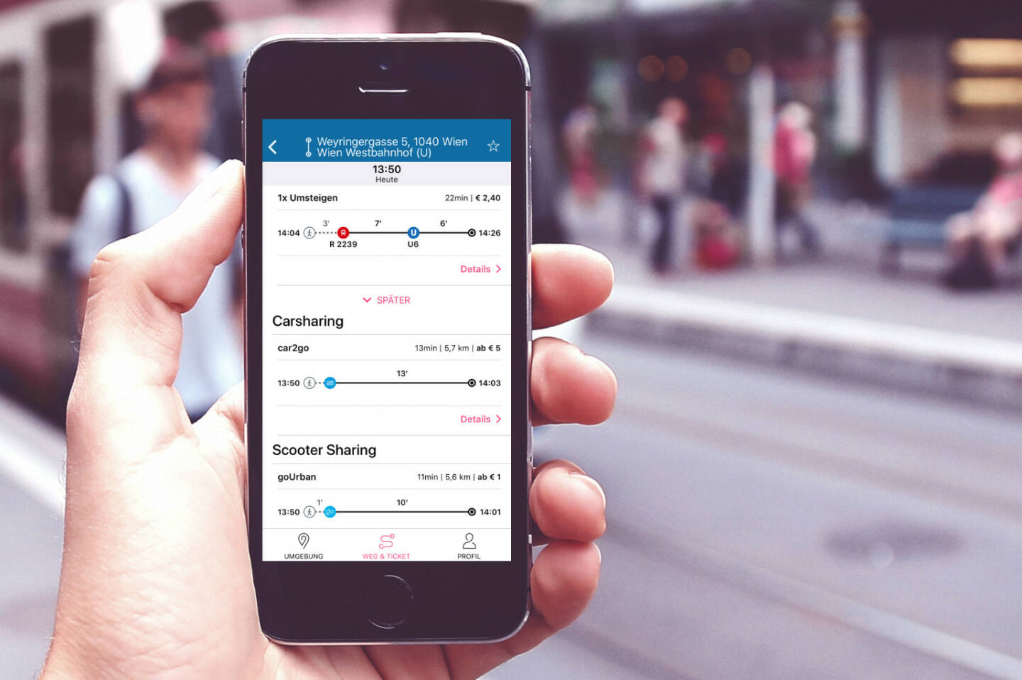 Das ÖBB Start-Up iMobility gewinnt mit der App wegfinder den Digital-Award des internationalen Eisenbahnverbands UIC in der Kategorie Personenverkehrsdienste, Fotocredit:wegfinder