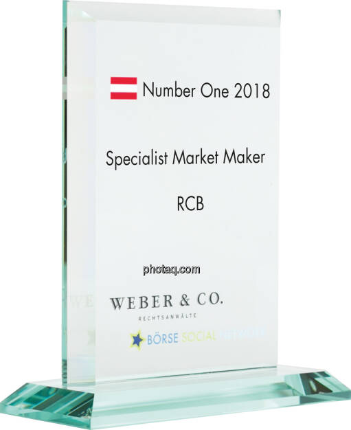Number One Awards 2018 - Specialist Market Maker RCB, © photaq (14.01.2019) 
