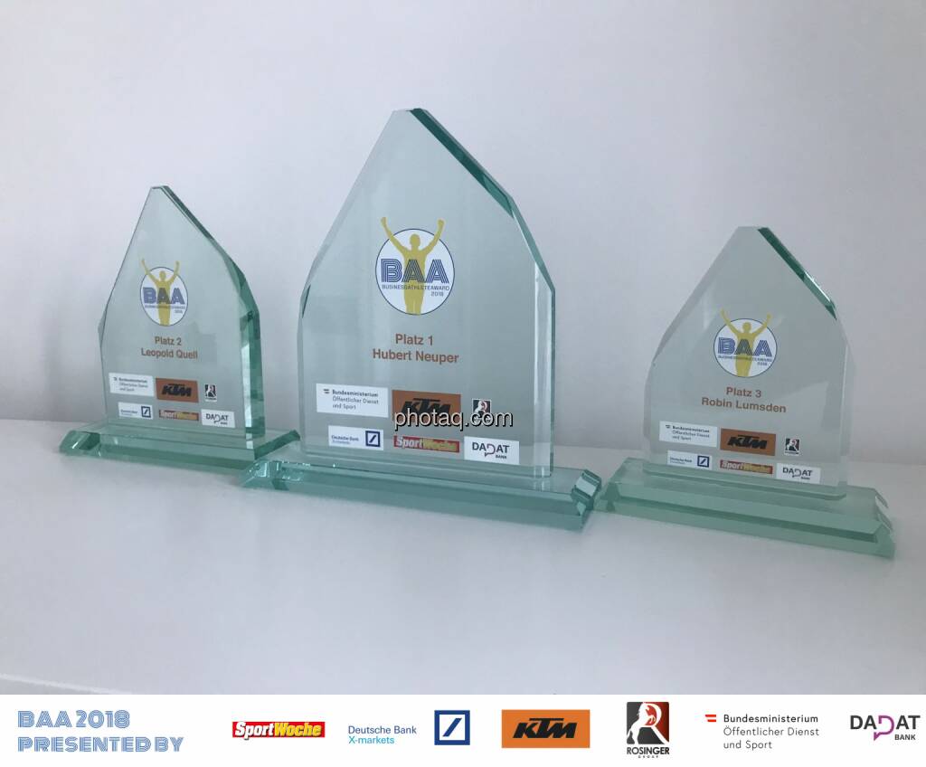 BAA 2018, Trophies, Platz 1, 2 ,3, © photaq.com (16.01.2019) 