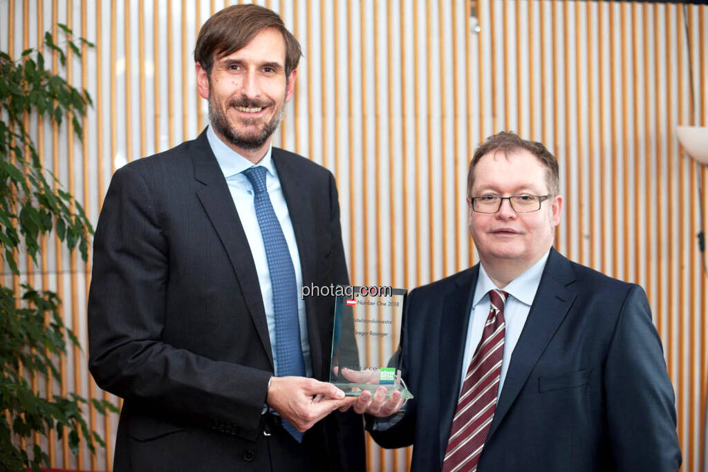 Christoph Moser (Weber & Co.) - Special Award Mittelstandsinvestor - Gregor Rosinger (Rosinger Group), © photaq (29.01.2019) 