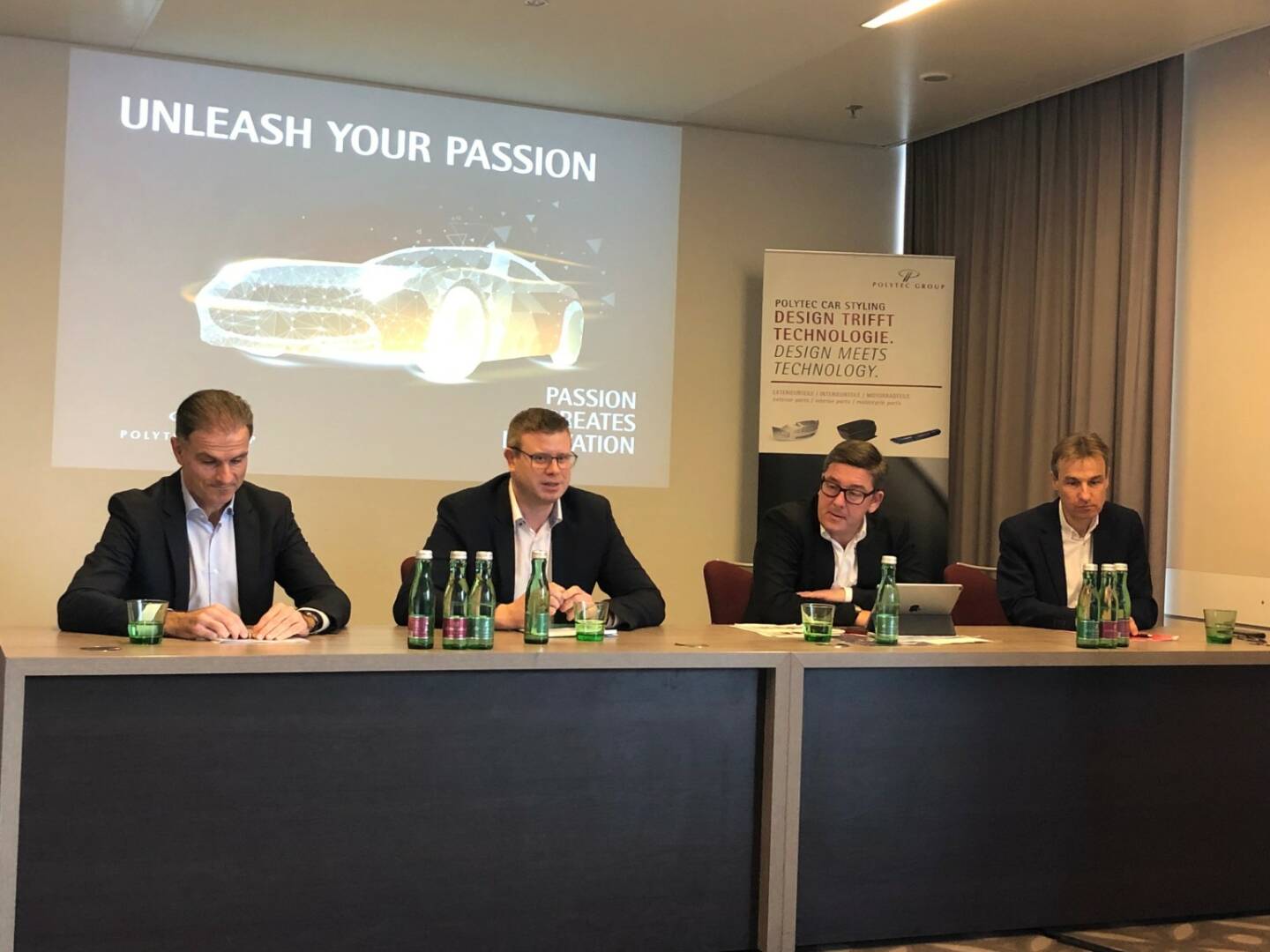 Polytec: Neues Vorstands-Team v.li.: Peter Haidenek (CFO), Markus Huemer (CEO), Peter Bernscher (CSO), Heiko Gabbert (COO), Credit: Börse Social Network