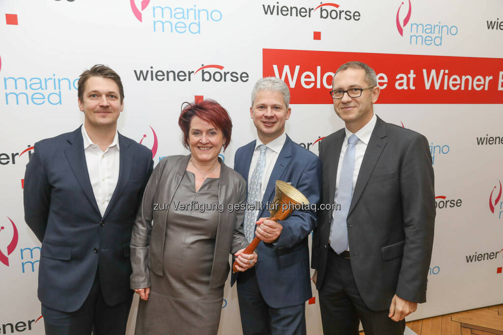 Eva Prieschl-Grassauer, Andreas Grassauer (Marinomed), Günther Artner (Erste Group), © Wiener Börse AG/APA-Fotoservice/Hörmandinger Fotograf/in: Martin Hörmandinger bzw. Richard Tanzer (01.02.2019) 