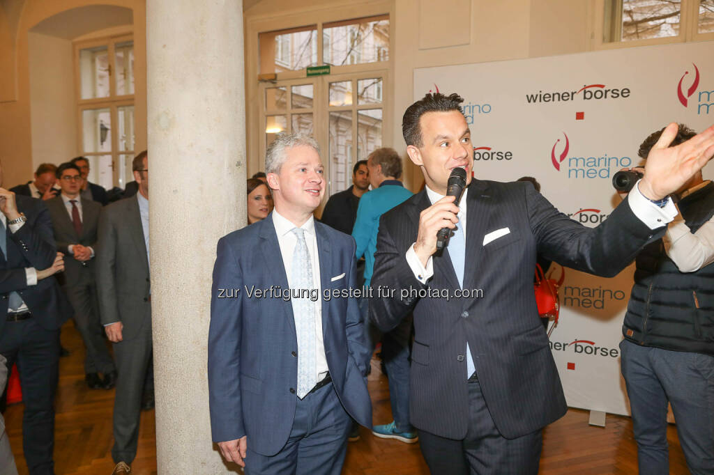 Andreas Grassauer (Marinomed), Christoph Boschan (Wiener Börse), © Wiener Börse AG/APA-Fotoservice/Hörmandinger Fotograf/in: Martin Hörmandinger bzw. Richard Tanzer (01.02.2019) 