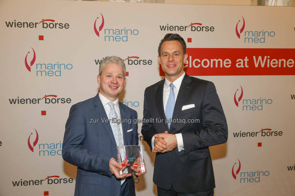 Andreas Grassauer (Marinomed), Christoph Boschan (Wiener Börse), © Wiener Börse AG/APA-Fotoservice/Hörmandinger Fotograf/in: Martin Hörmandinger bzw. Richard Tanzer (01.02.2019) 