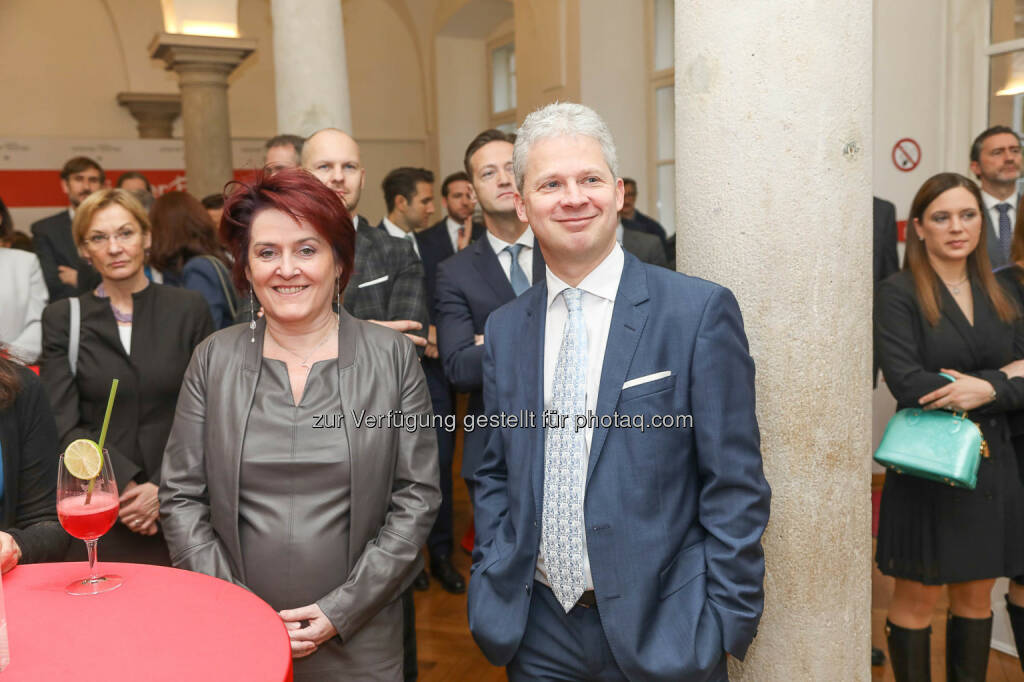 Eva Prieschl-Grassauer, Andreas Grassauer (Marinomed), © Wiener Börse AG/APA-Fotoservice/Hörmandinger Fotograf/in: Martin Hörmandinger bzw. Richard Tanzer (01.02.2019) 