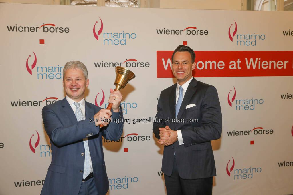 Andreas Grassauer (Marinomed), Christoph Boschan (Wiener Börse), © Wiener Börse AG/APA-Fotoservice/Hörmandinger Fotograf/in: Martin Hörmandinger bzw. Richard Tanzer (01.02.2019) 