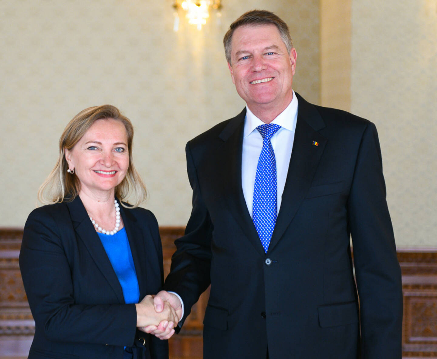 WKÖ Vizepräsidentin und SMEunited Präsidentin Rabmer-Koller diskutierte die Prioritäten für KMU und den Sibiu Summit zur Zukunft Europas mit Rumäniens Präsident Johannis in Bukarest; Fotocredit: 2019 President of Romania