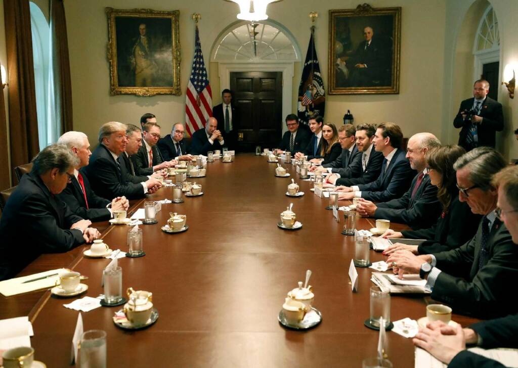 Am 20. Februar 2019 traf Bundeskanzler Sebastian Kurz im Rahmen seiner Washington Reise den Amerikanischen Präsident Donald Trump. FotografIn: Dragan Tatic Quelle: BKA (21.02.2019) 