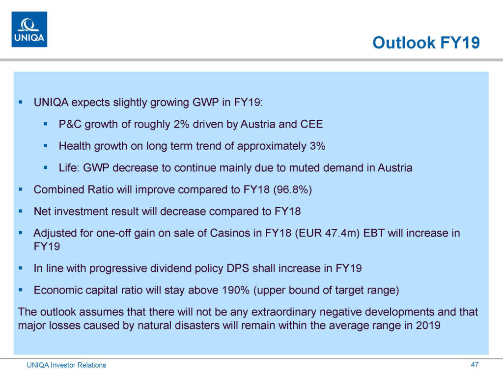 Uniqa - Outlook FY19 (01.03.2019) 