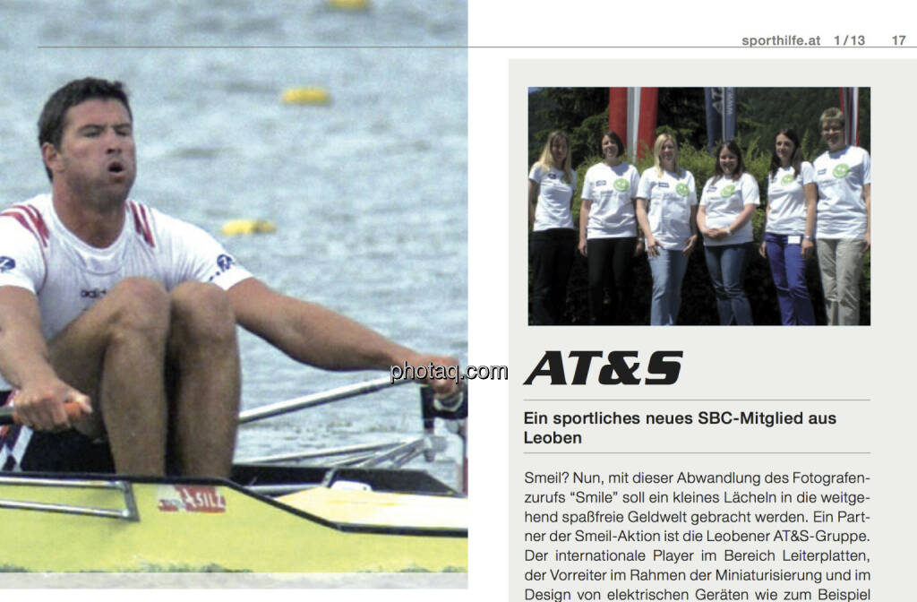 Die Smeil!-Leiberlaktion hat es ins Sporthilfe-Magazin geschafft (AT&S-Edition) (20.06.2013) 