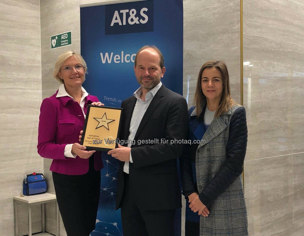 AT&S-CFO Monika Stoisser-Göhring und -CEO Andreas Gerstenmayer, Christine Petzwinkler (BSN), © Martina Draper/photaq (27.03.2019) 