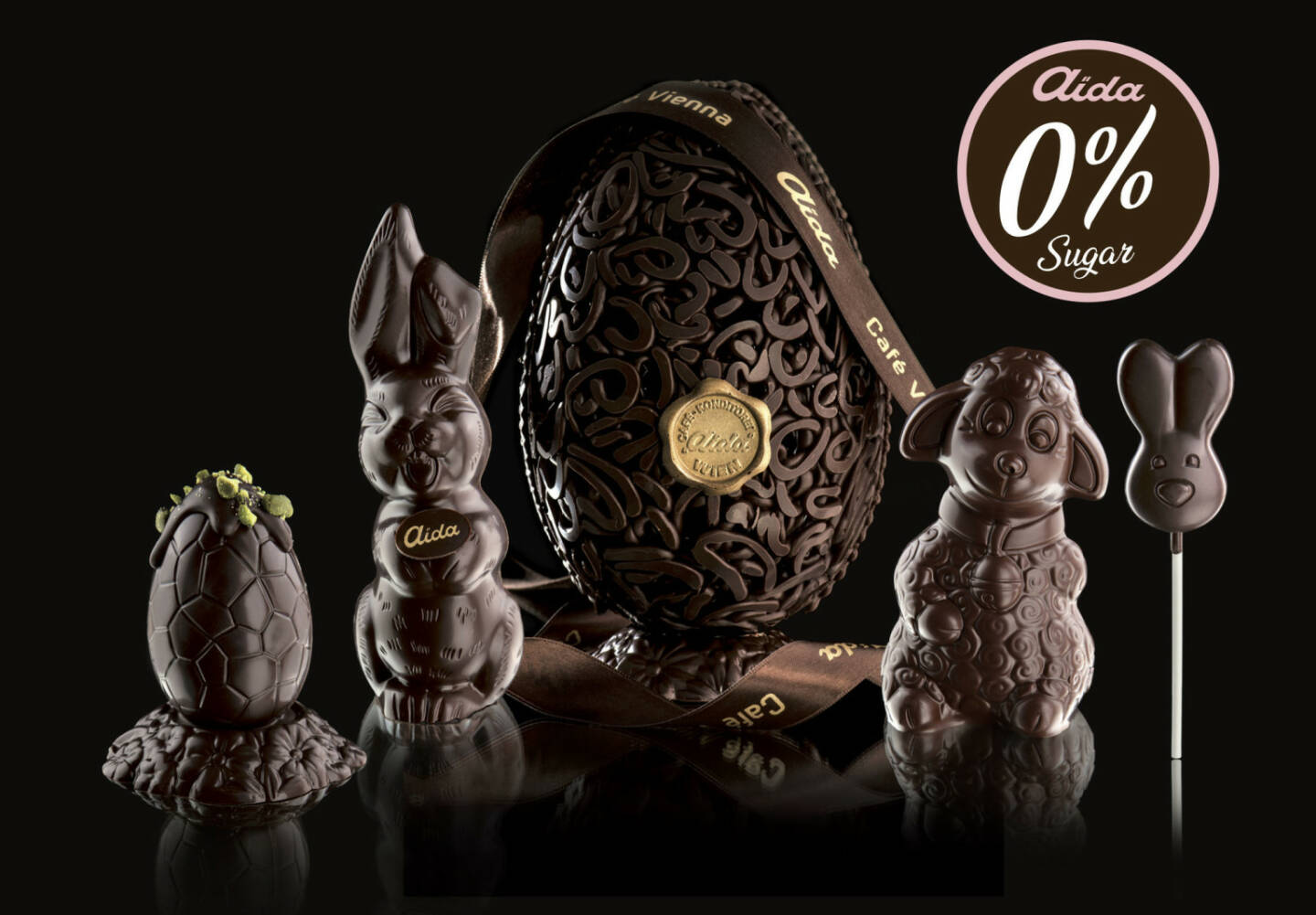 AÏDA präsentiert den 0% Zucker Schokolade-Osterhasen, Credit: Aida