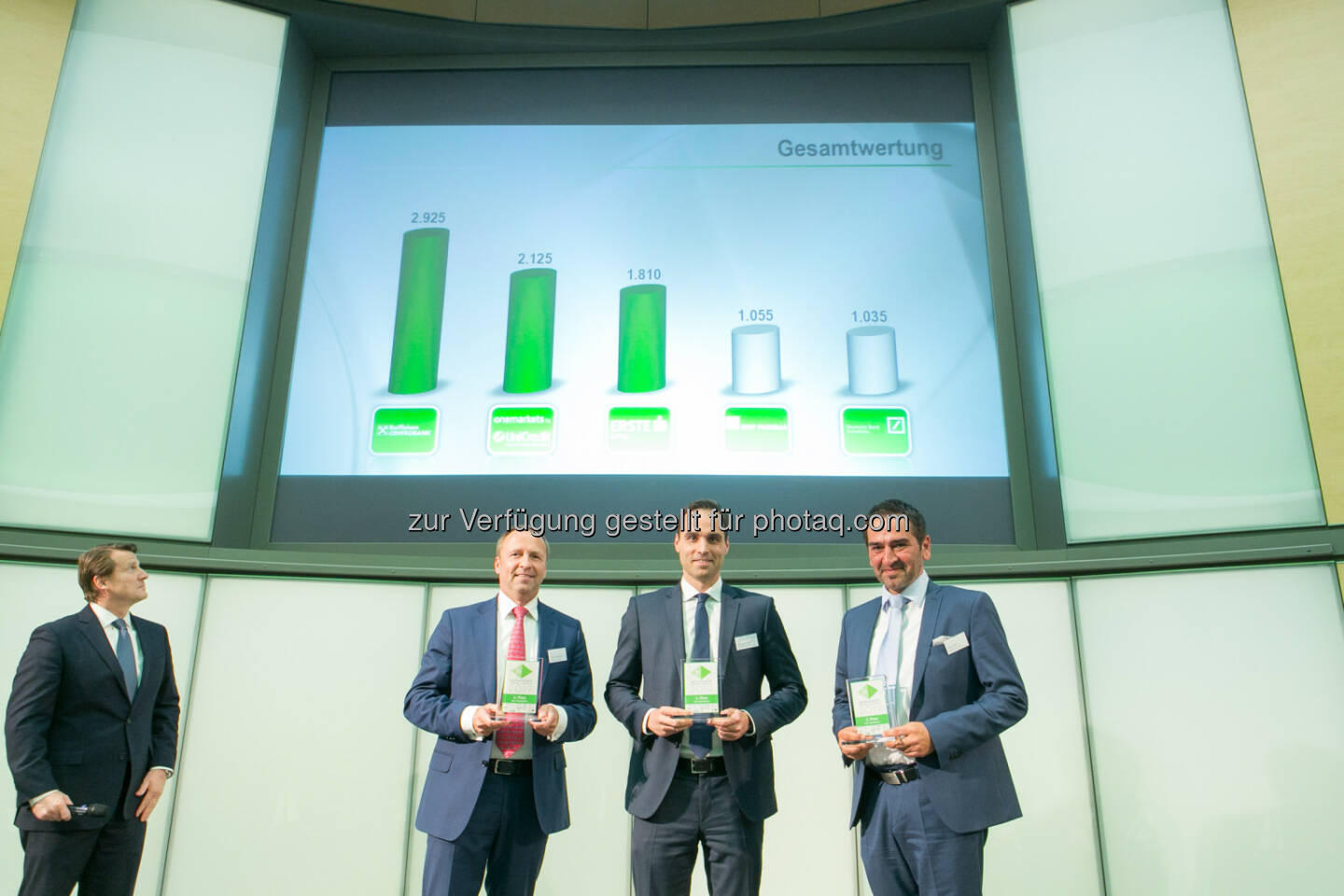 Zertifikate Award Austria 2019 - Gesamtwertung, Frank Weingarts (UniCredit onemarkets), Philipp Arnold (RCB), Uwe Kolar (Erste)
