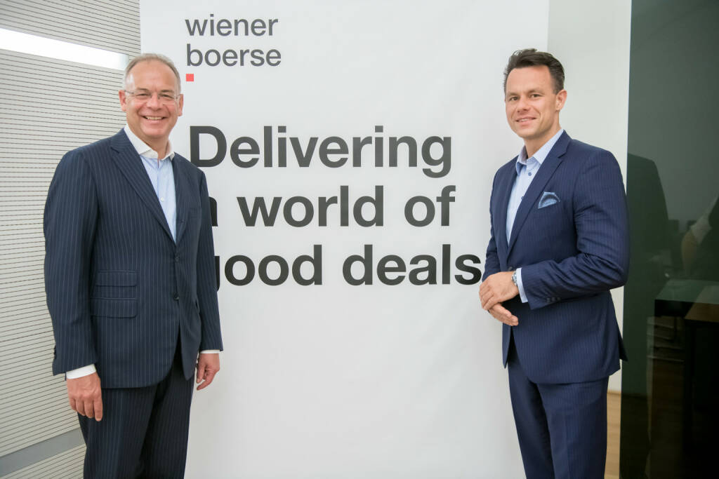 Wiener Börse Janrespressekonferenz: Heimo Scheuch (AR Wiener Börse, CEO Wienerberger), Christoph Boschen (CEO Wiener Börse), Credit: Wiener Börse (16.05.2019) 