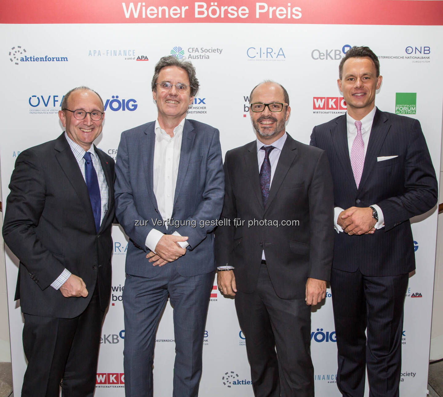 Ludwig Nießen (Wiener Börse), Martin Kwauka, Paul Severin (Erste Asset Management), Christoph Boschan (Wiener Börse)