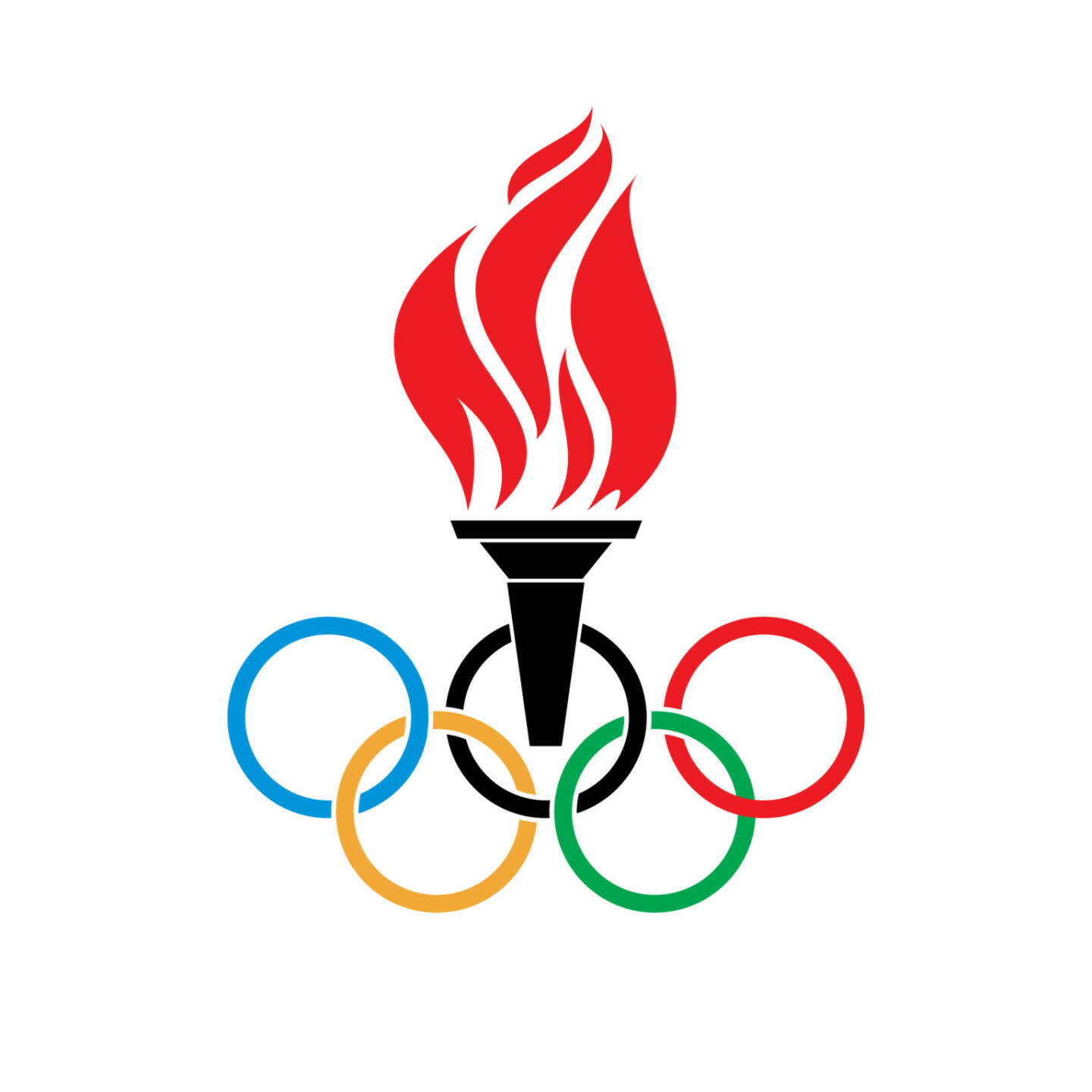 Olympia, Olympische Spiele, Ringe, Fackel - https://de.depositphotos.com/40590641/stock-illustration-olympic-symbols-torch-and-rings.html