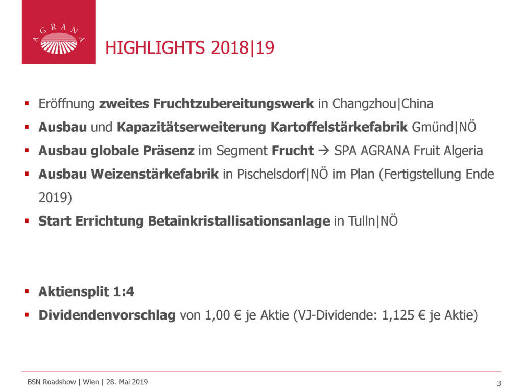 Agrana - HIGHLIGHTS 2018|19 (29.05.2019) 