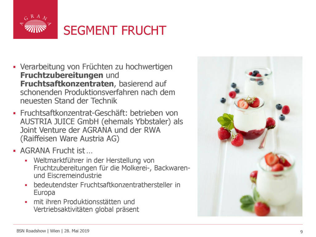 Agrana - Segment Frucht (29.05.2019) 