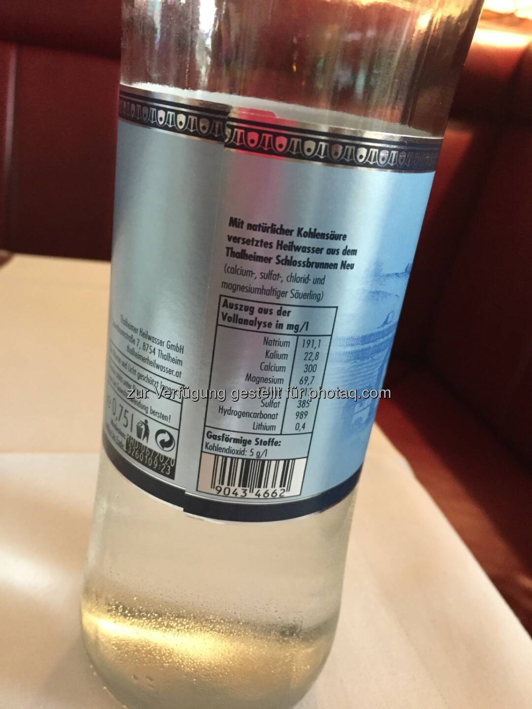 Lithium gefunden, 0,4 mg pro Liter, 16.8.19