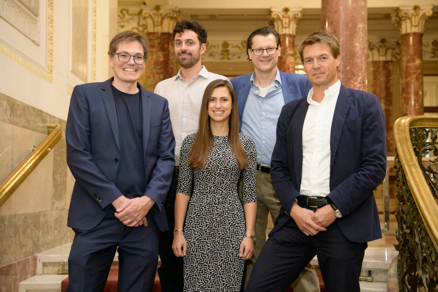Österreichische Marketing-Gesellschaft: Leonardo Bursztyn beim Vienna Behavioral Economics Network: „Gruppenzwang hat einen großen Einfluss auf schulischen Erfolg“; Rupert Sausgruber (WU Wien), Leonardo Burstyn (University of Chicago), Jean-Robert Tyran (Universität Wien), Clemens Wallner (Industriellenvereinigung) Jennifer Wieland (FEHR Advice & Partners Gmbh Wien); Fotocredit:VBEN/APA-Fotoservice/Hörmandinger