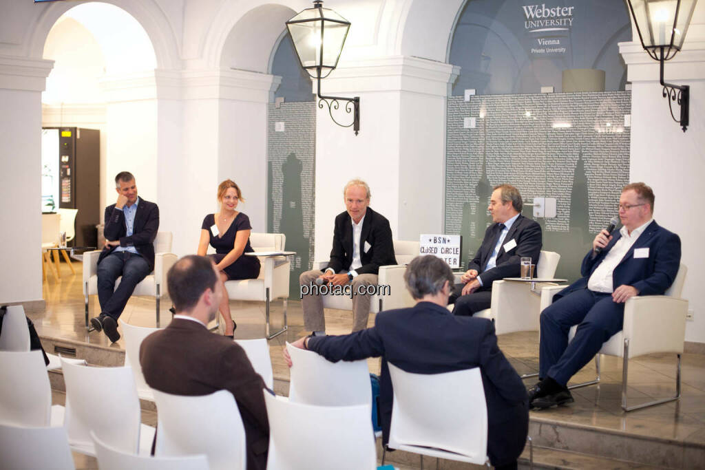 Closed Circle #1, Webster Vienna, Panel: Michael Eisler (startup300), Julia Özturk (NET New Energy), Christian Drastil (BSN), Wolfgang Matejka (Matejka & Partner), Gregor Rosinger (Rosinger Group) (18.09.2019) 