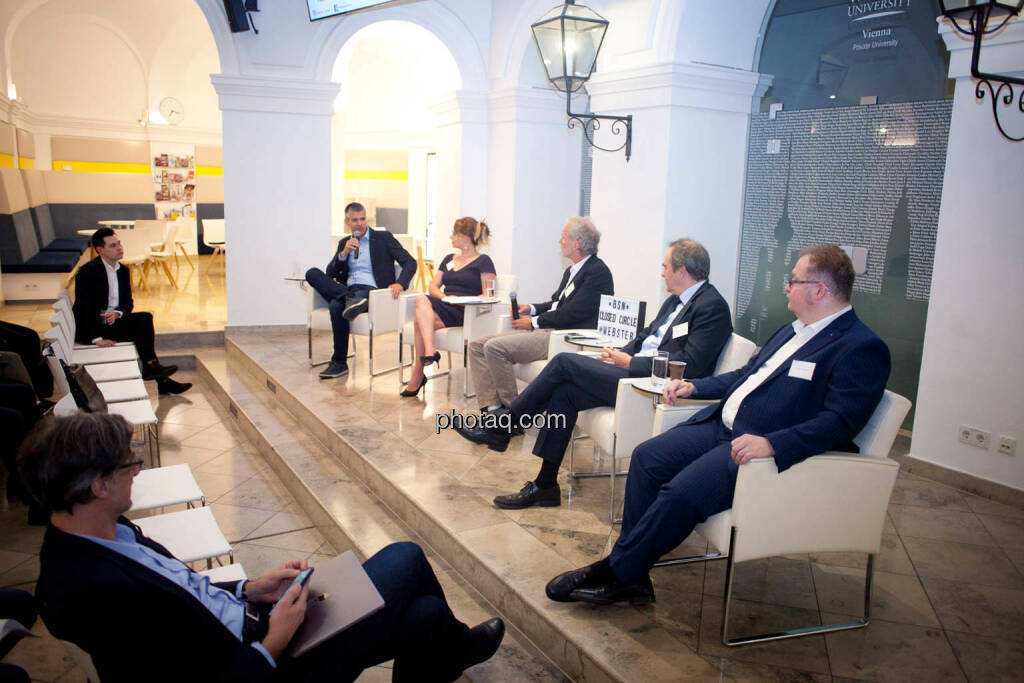 Closed Circle #1, Webster Vienna, Panel: Michael Eisler (startup300), Julia Özturk (NET New Energy), Christian Drastil (BSN), Wolfgang Matejka (Matejka & Partner), Gregor Rosinger (Rosinger Group) (18.09.2019) 