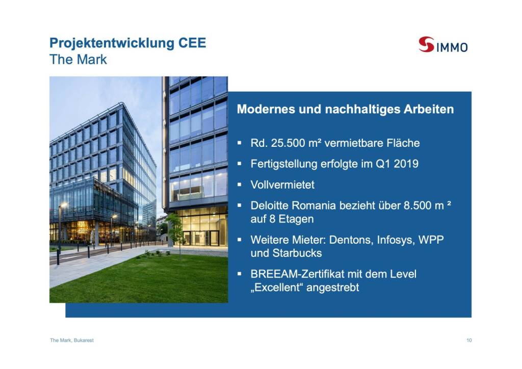 S Immo - Projektentwicklung CEE The Mark (01.10.2019) 