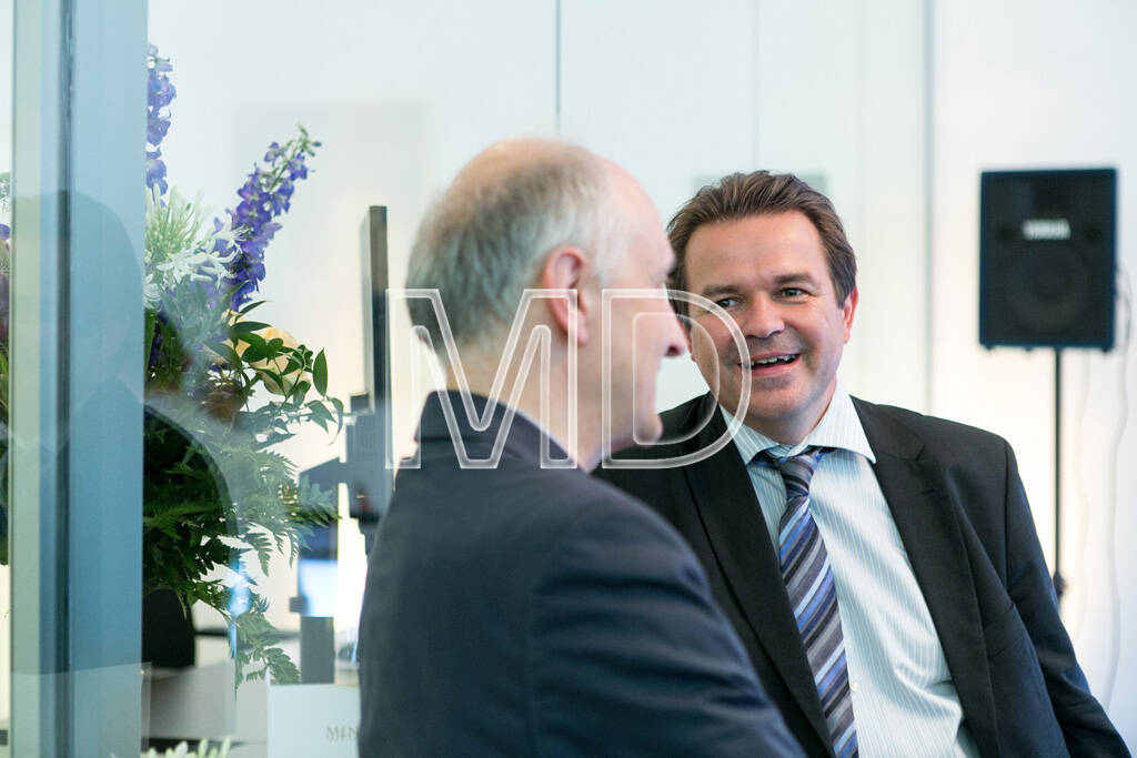 Anatol Eschelmüller (Geld Magazin), Gernot Heitzinger (Geschäftsführer SMN GmbH), © Martina Draper für Philoro (05.07.2013) 