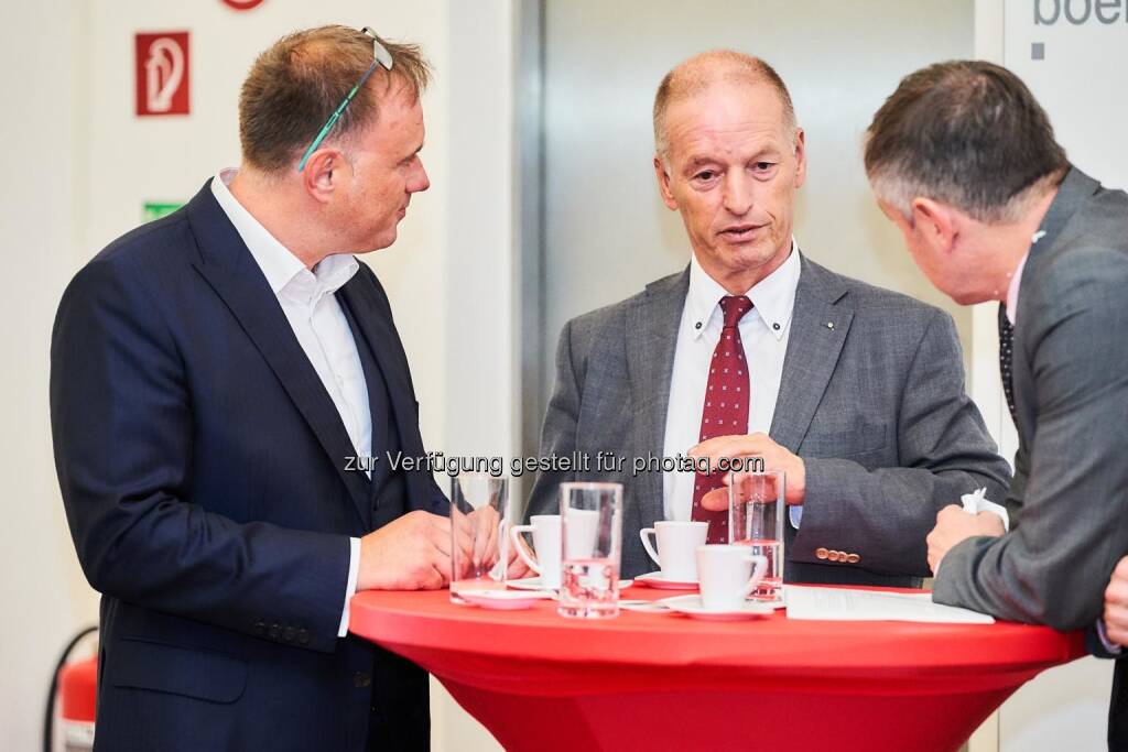 Steirischen Unternehmer im Talk: Mario Weissensteiner (Dareball), Dieter Schnell (Firmen ABC) und Diego Freydl (Freydl Unternehmensgruppe), © FotoLois.com / Alois Spandl (24.10.2019) 