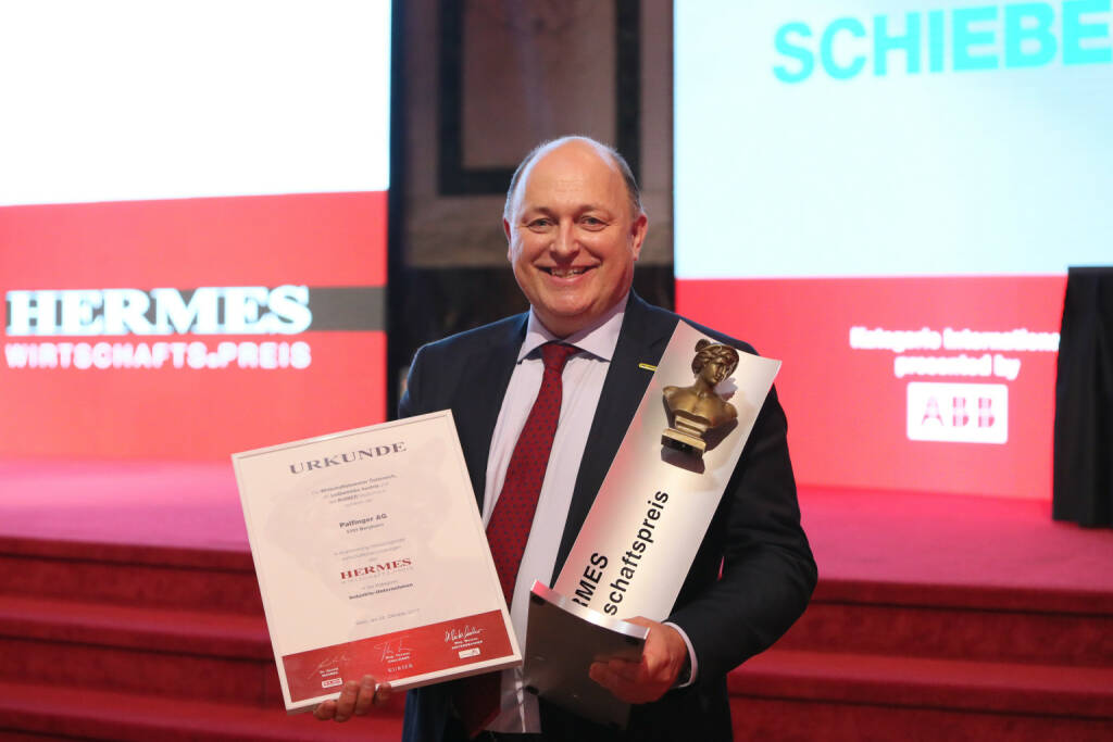 Bei der „Gala der österreichischen Wirtschaft“ in der Wiener Hofburg wurden die „HERMES.Wirtschafts.Preise“ vergeben. Palfinger gewinnt in der Kategorie Industrie (im Bild CEO Andreas Klauser); Credit: Kurier/Gilbert Novy, © Aussendung (25.10.2019) 