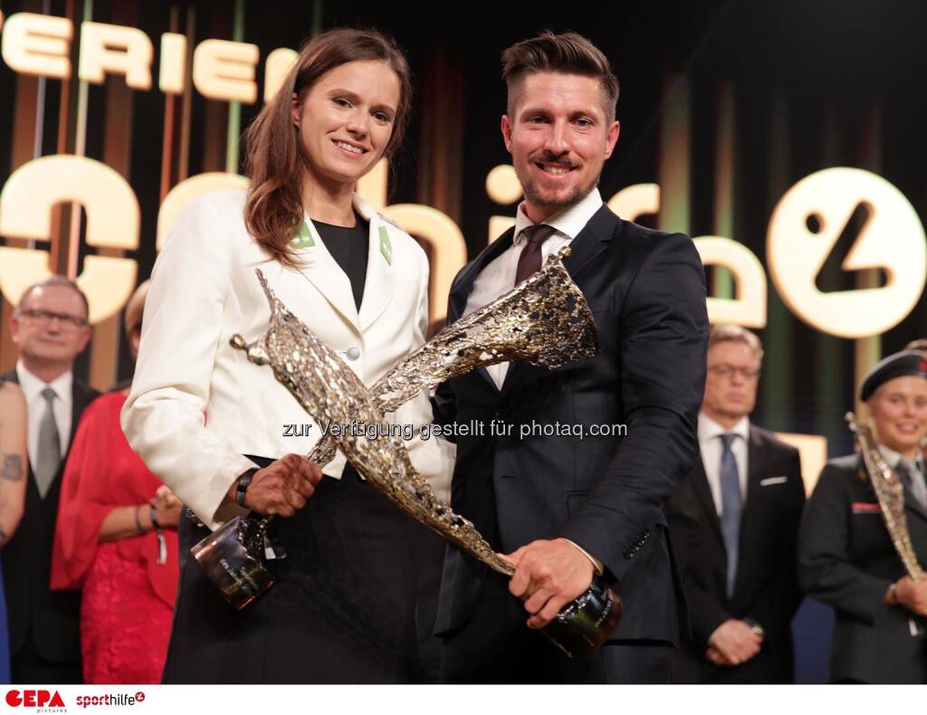 Vanessa Herzog (AUT) und Marcel Hirscher (AUT). Photo: GEPA pictures/ Walter Luger (07.11.2019) 